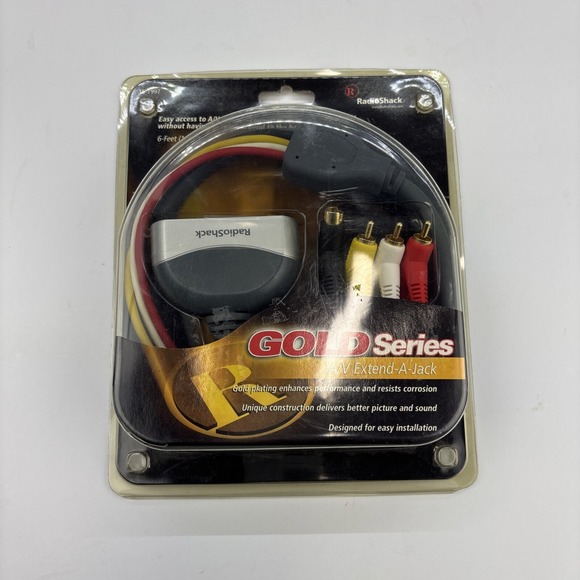 A/V Extend-A-Jack Gold Series 6ft by RadioShack Easy Access To A/V Inputs New - Picture 7 of 7